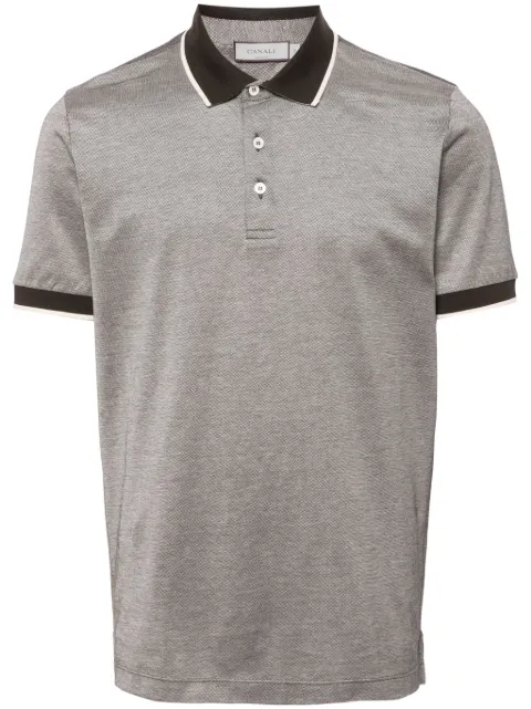Canali contrasting-trim piqué polo shirt
