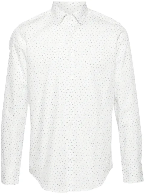 Canali leaf-print cotton shirt