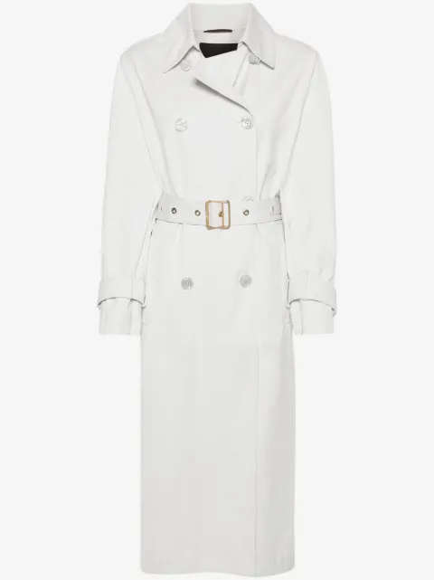 Moorer twill double-breasted trench coat