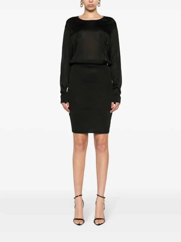 VIP【送料関税込】SAINT LAURENT OPEN-BACK KNITTED DRESS Saint Laurent open-back Knitted Dress | Black | FARFETCH HK