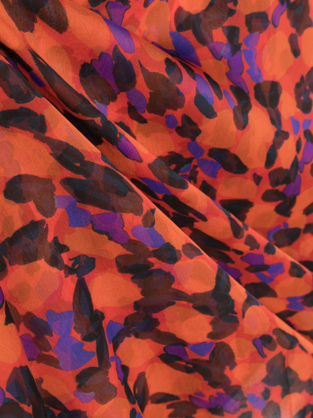 Shop Saint Laurent Tulip-print Silk Scarf In Rot