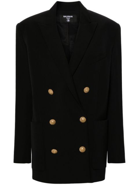 Balmain double-breasted virgin-wool blazer Women