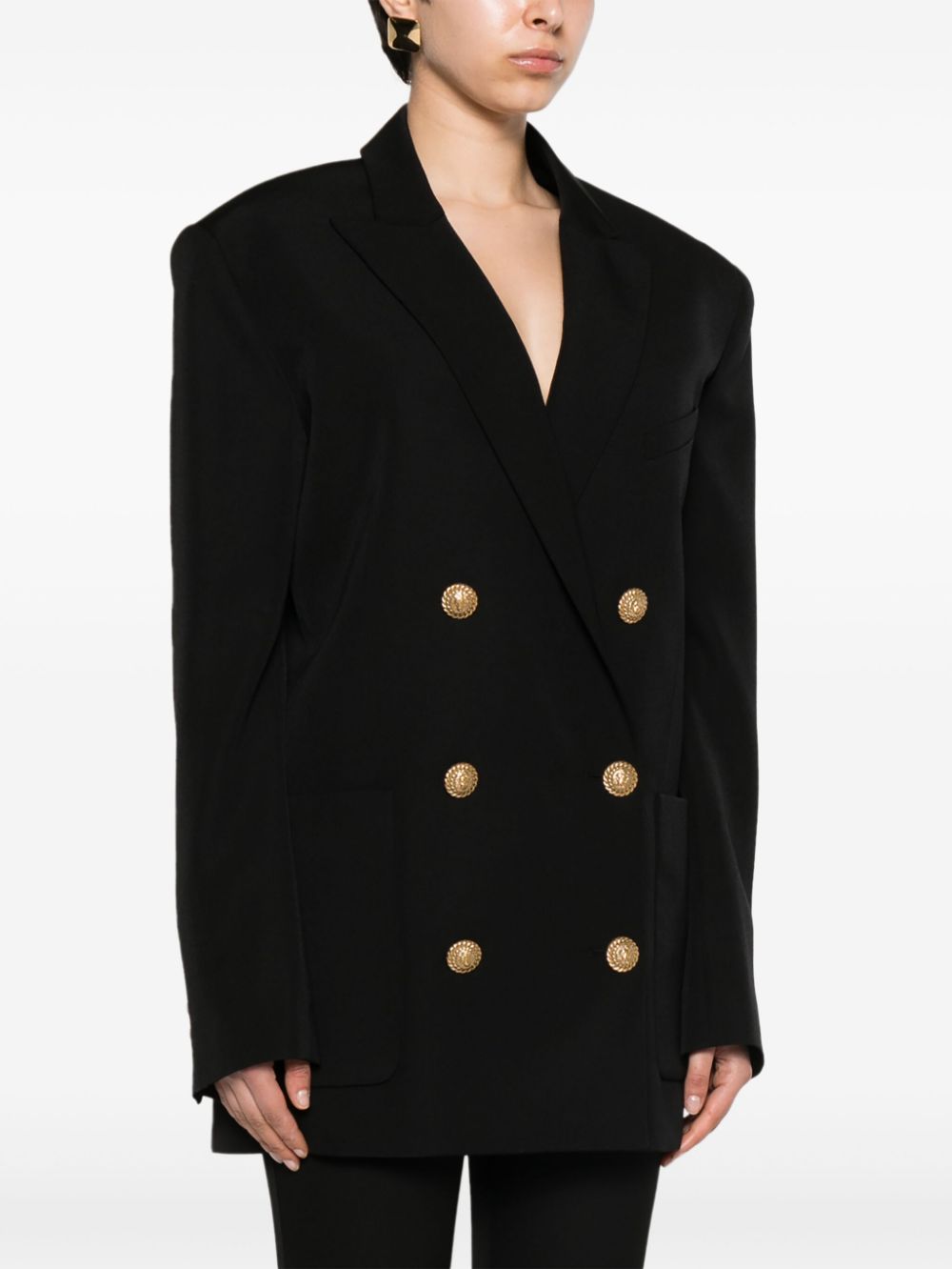 Balmain double-breasted virgin-wool blazer Women