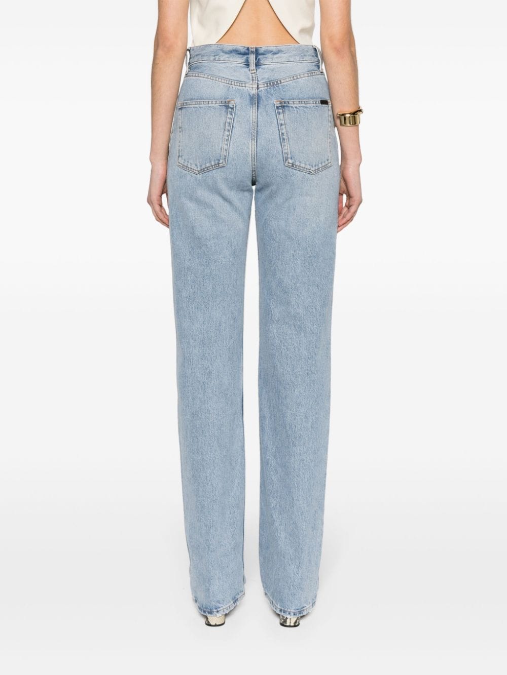 Saint Laurent Straight katoenen jeans Blauw