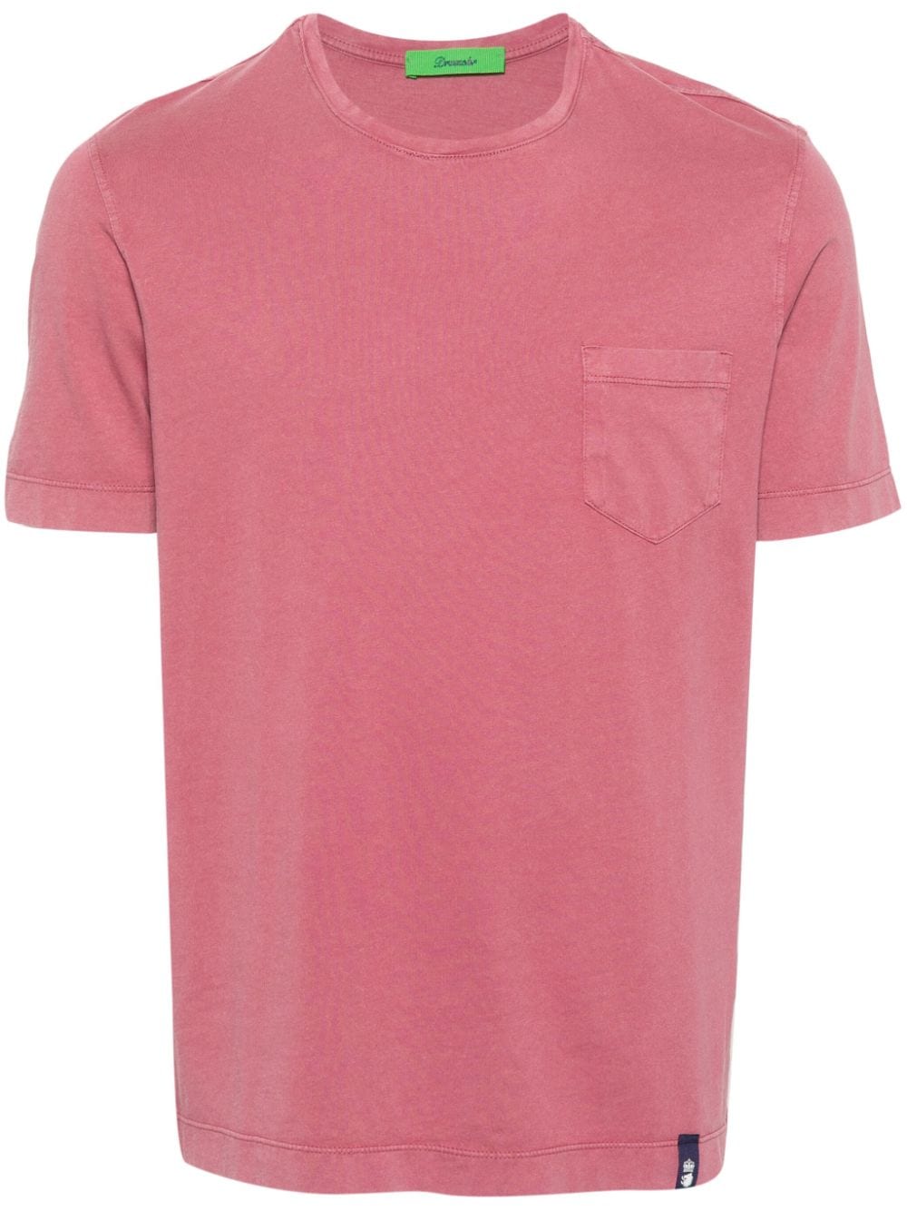 Drumohr Chest-pocket Cotton T-shirt In Pink