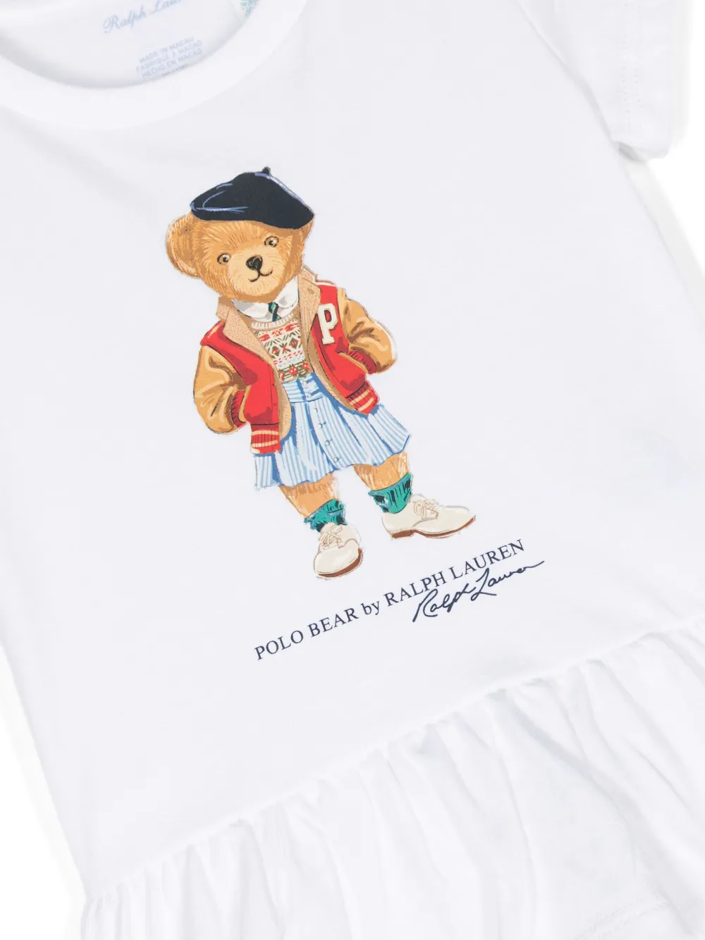 POLO RALPH LAUREN KIDS T-shirt met teddybeerprint Wit