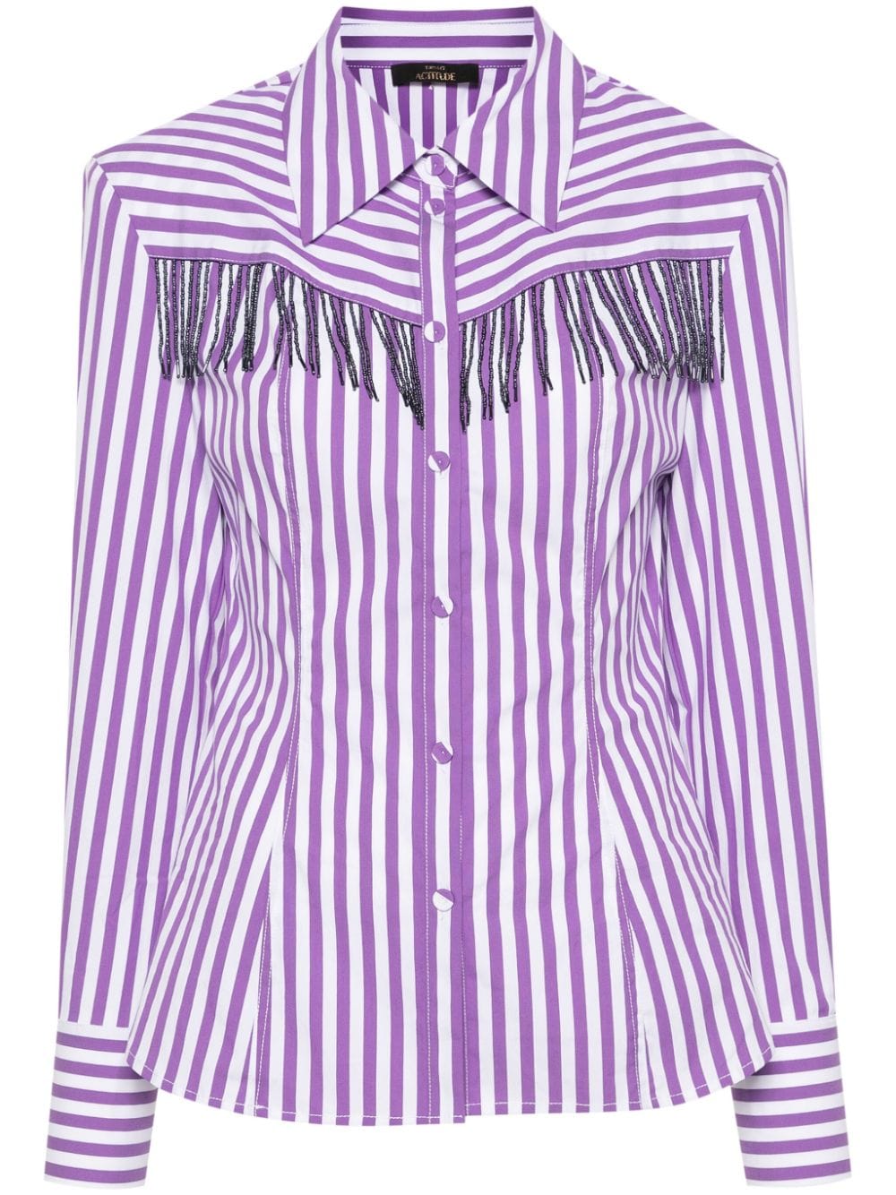 Twinset Bead-embellished Shirt In Purple