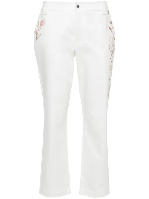 TWINSET floral-embroidery trousers