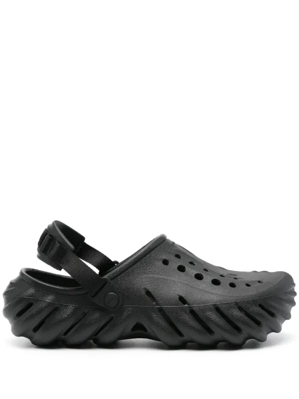 Crocs Echo logo-embossed Clogs Black FARFETCH GE
