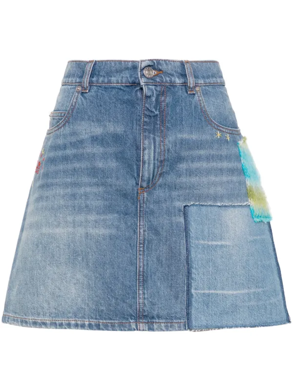 【関税込み】Marni ブルー フレア デニム ミニスカート Marni デニム ミニスカート | ブルー | FARFETCH JP