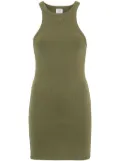 VETEMENTS logo-embroidered ribbed mini dress - Green