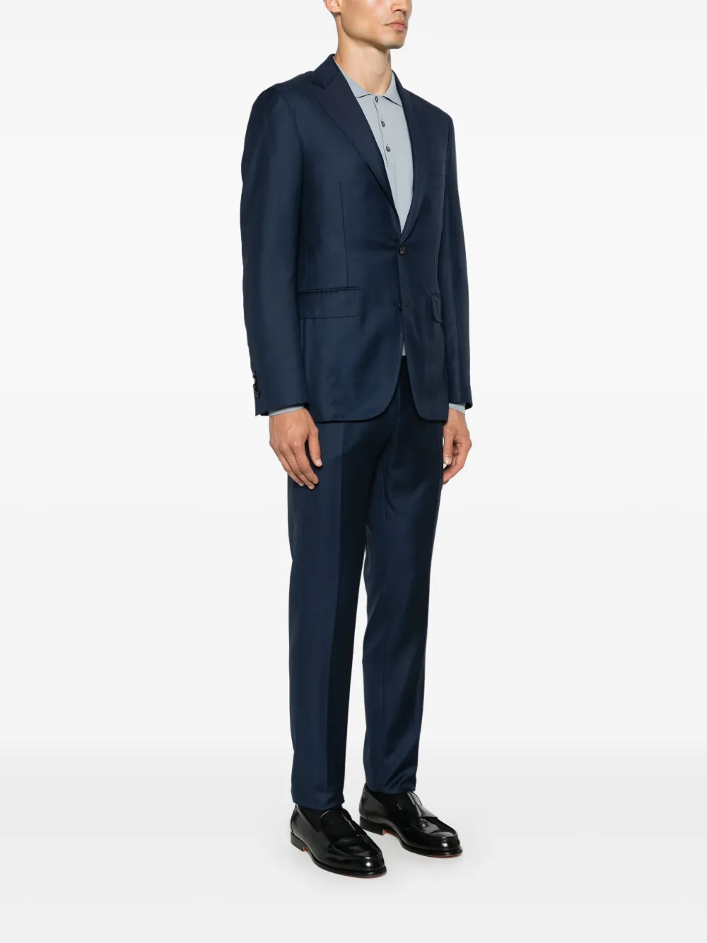 Canali Pak met enkele rij knopen Blauw