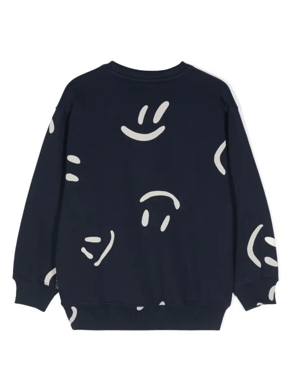Molo Monti Smiley face-print Sweatshirt | Blue | FARFETCH SG