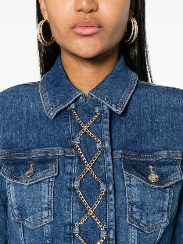 Jeansjacke mit ketten Clearance