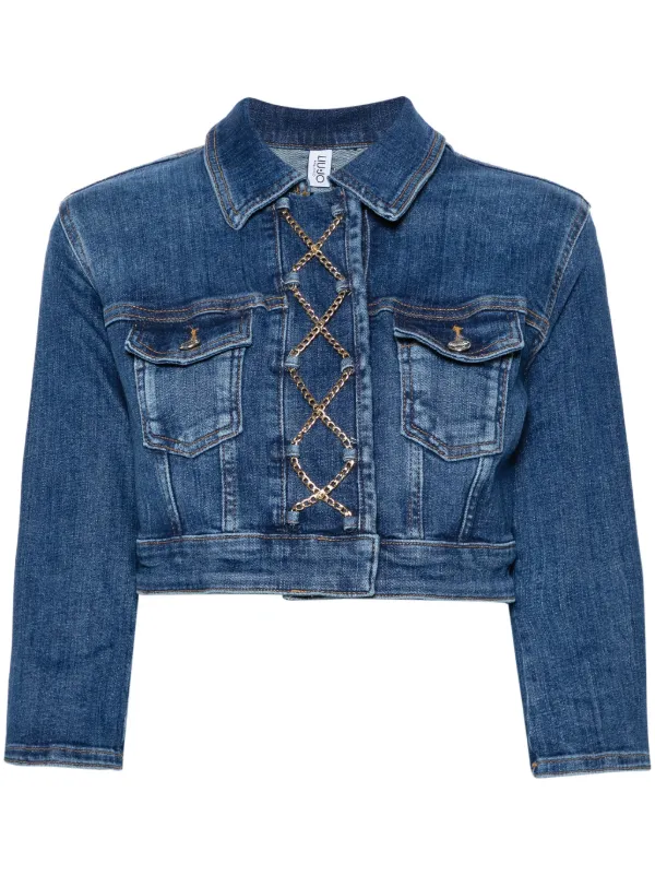 Jeansjacke mit ketten Clearance