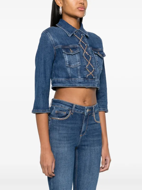 Jeansjacke mit ketten Clearance