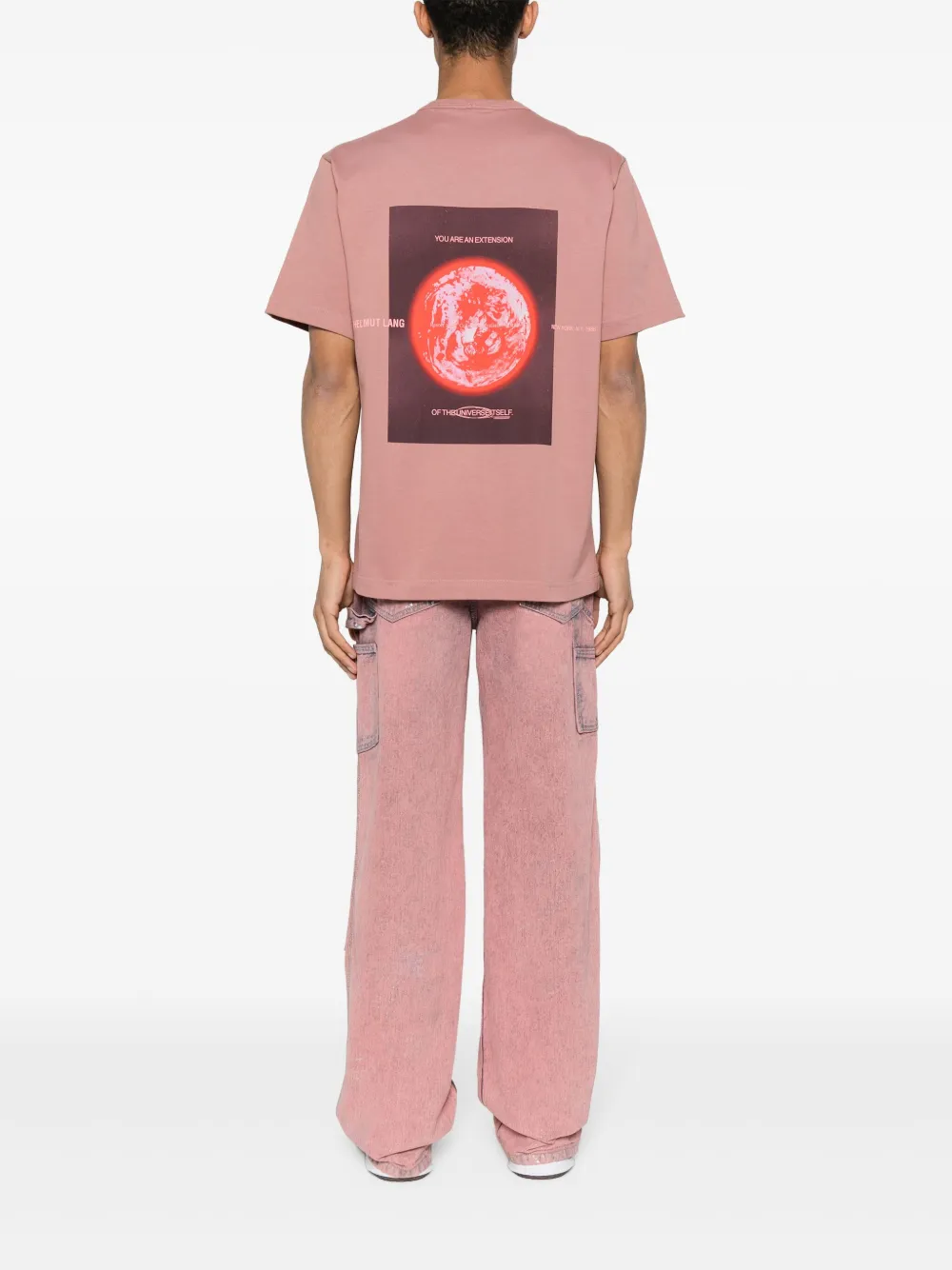 Shop Helmut Lang Logo-print Cotton Shirt In Pink