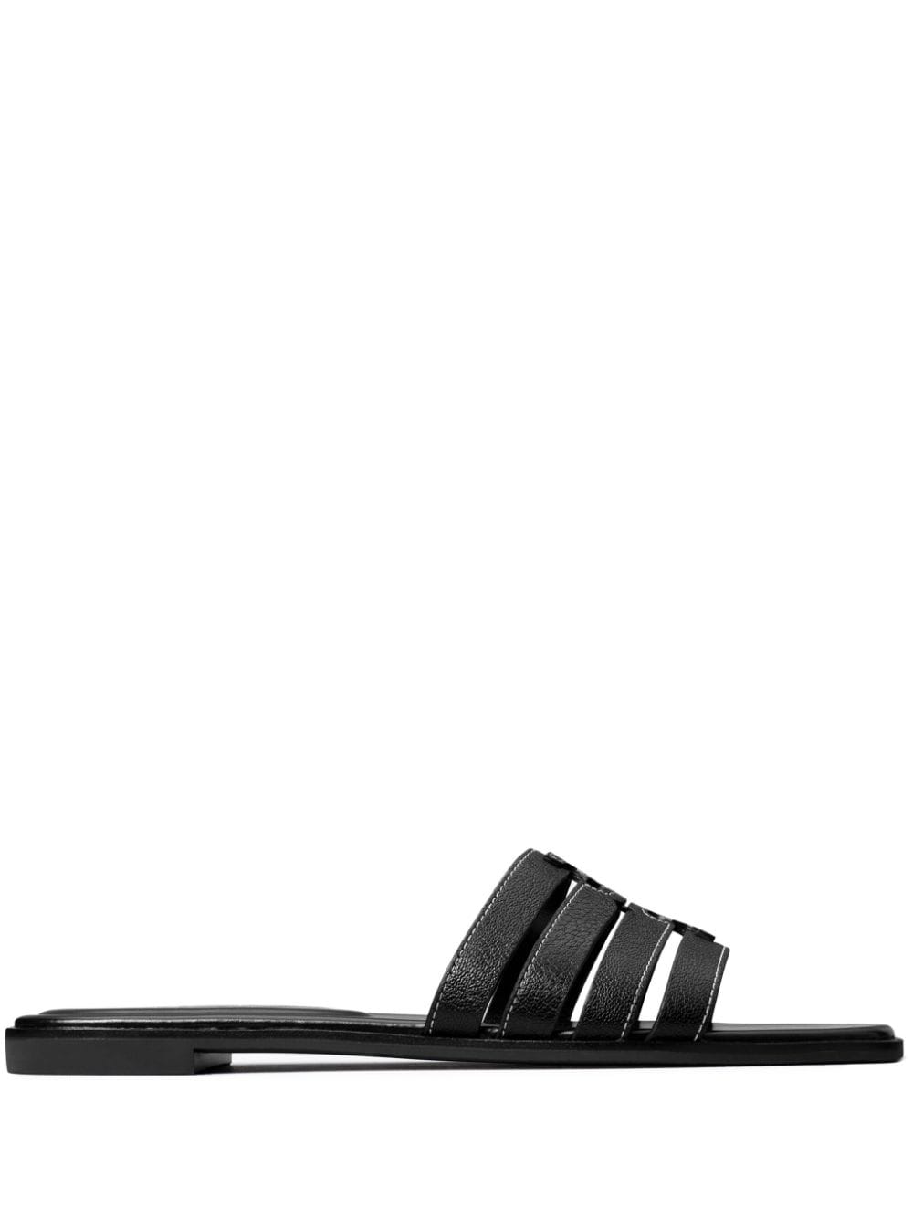 Shop Tory Burch Ines Leather Slides In Black