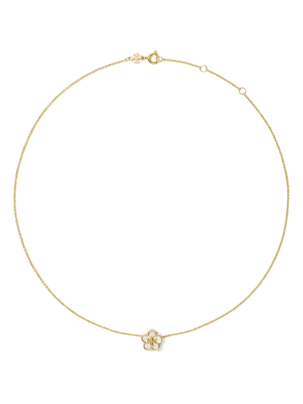 フラワーモチーフ ゴールドトーン ネックレス Tory Burch Kira Flower ネックレス | ゴールドトーン | FARFETCH JP