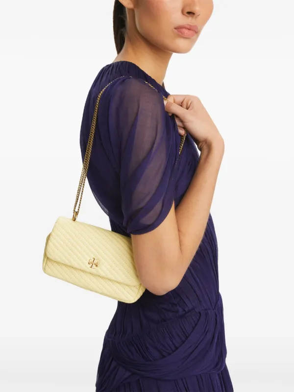 Tory Burch mini Kira quilted shoulder bag women Nappa Leather One Size Yellow
