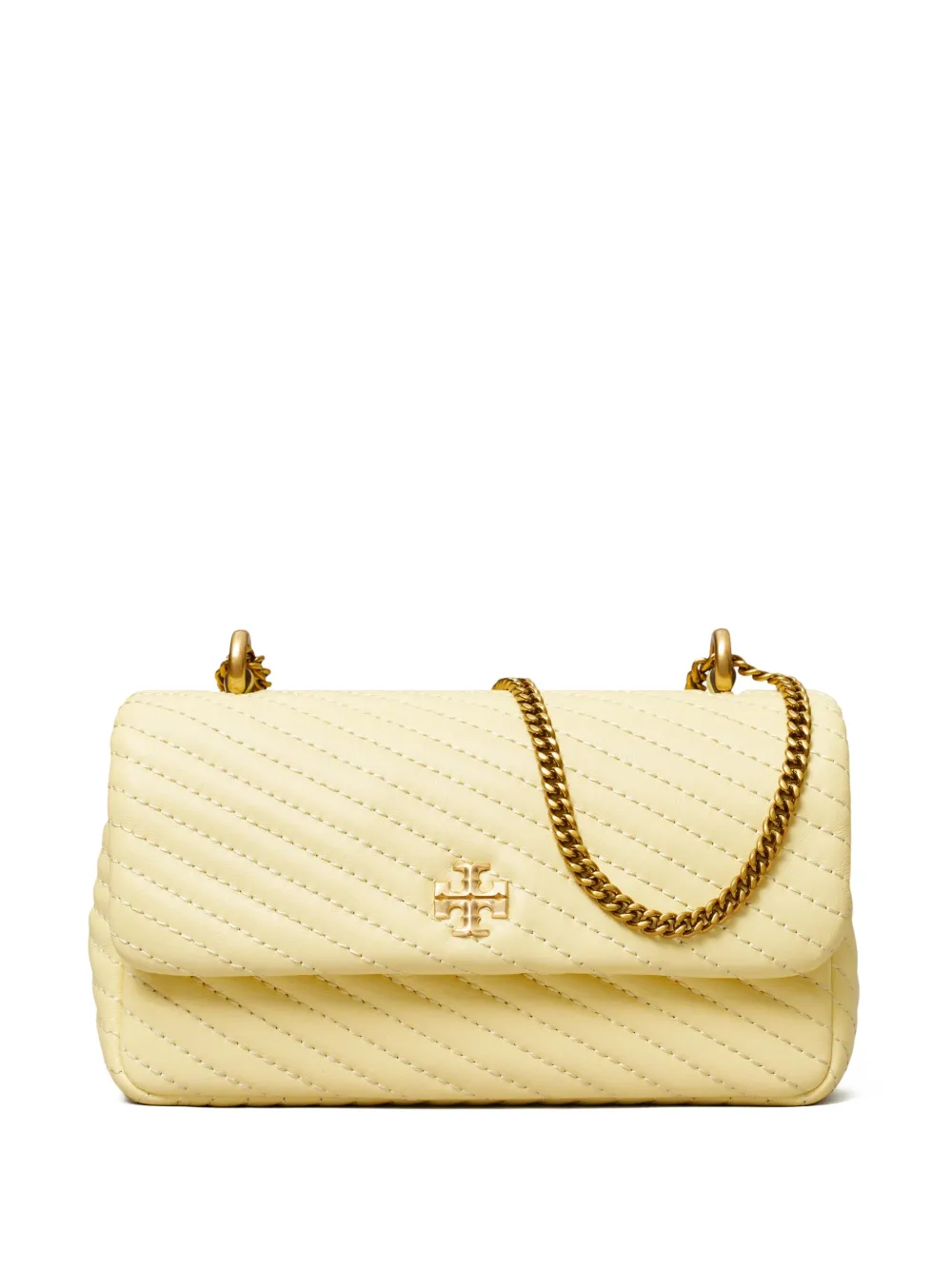 Shop Tory Burch Mini Kira Quilted Shoulder Bag In Yellow