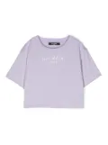 Balmain Kids logo-embroidered cotton T-shirt - Purple