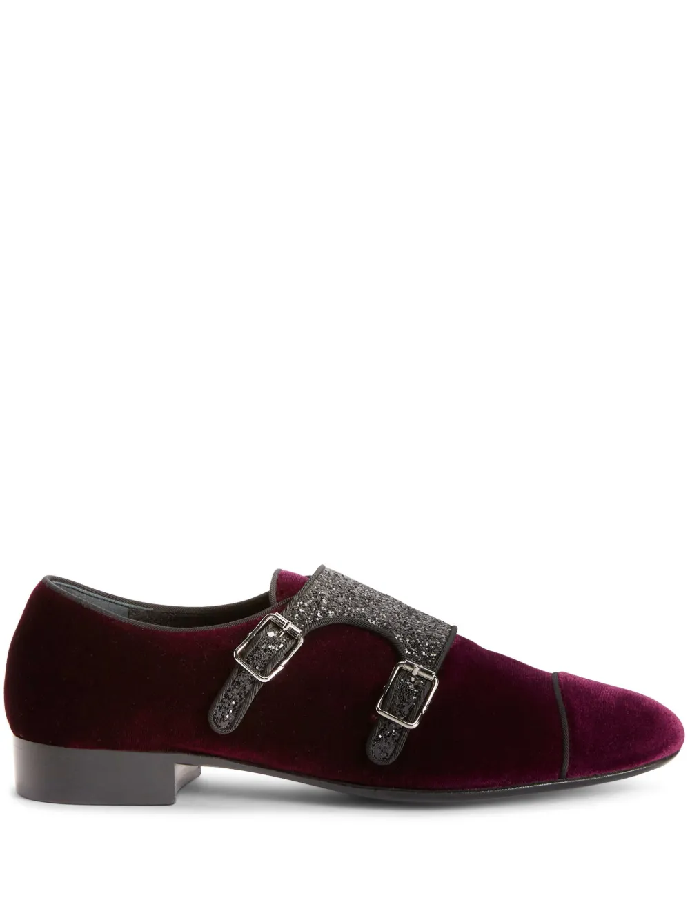 Giuseppe Zanotti Johnny Crystal Embellished Monk-strap Loafers In 红色