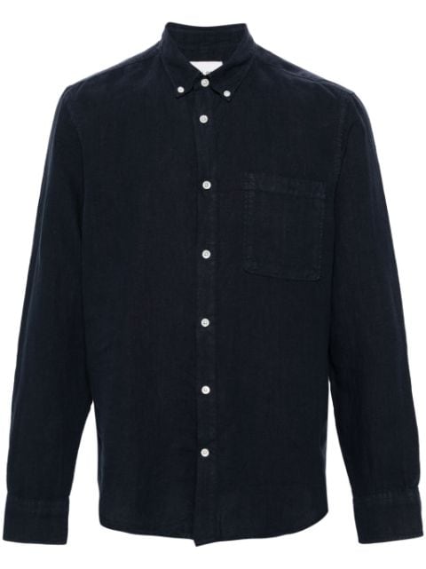 NN07 button-down collar linen shirt