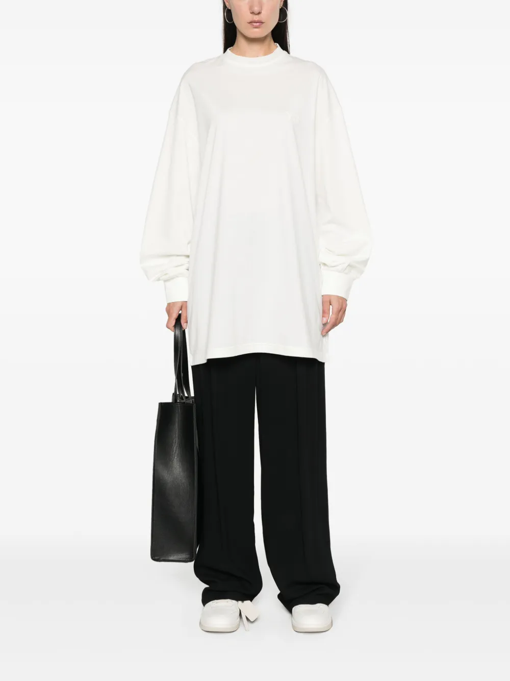 Shop Y-3 Logo-print Longsleeved Jersey In White