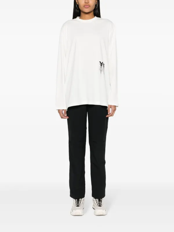 トップス Y-3 GFX LOGO FT HDY Y-3 Gfx Logo Long Sleeve Cotton T-shirt Y-3