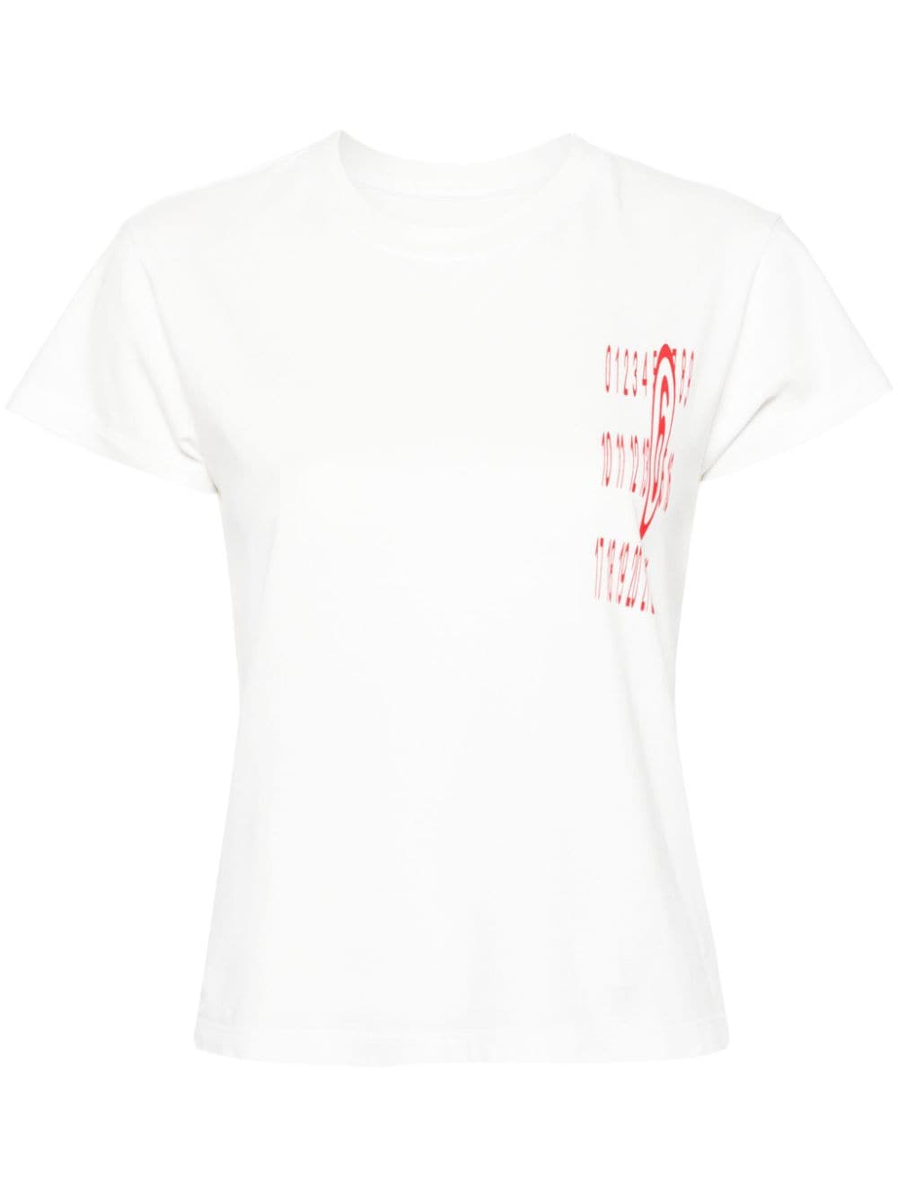 Shop Mm6 Maison Margiela Numbers-print Cotton T-shirt In White
