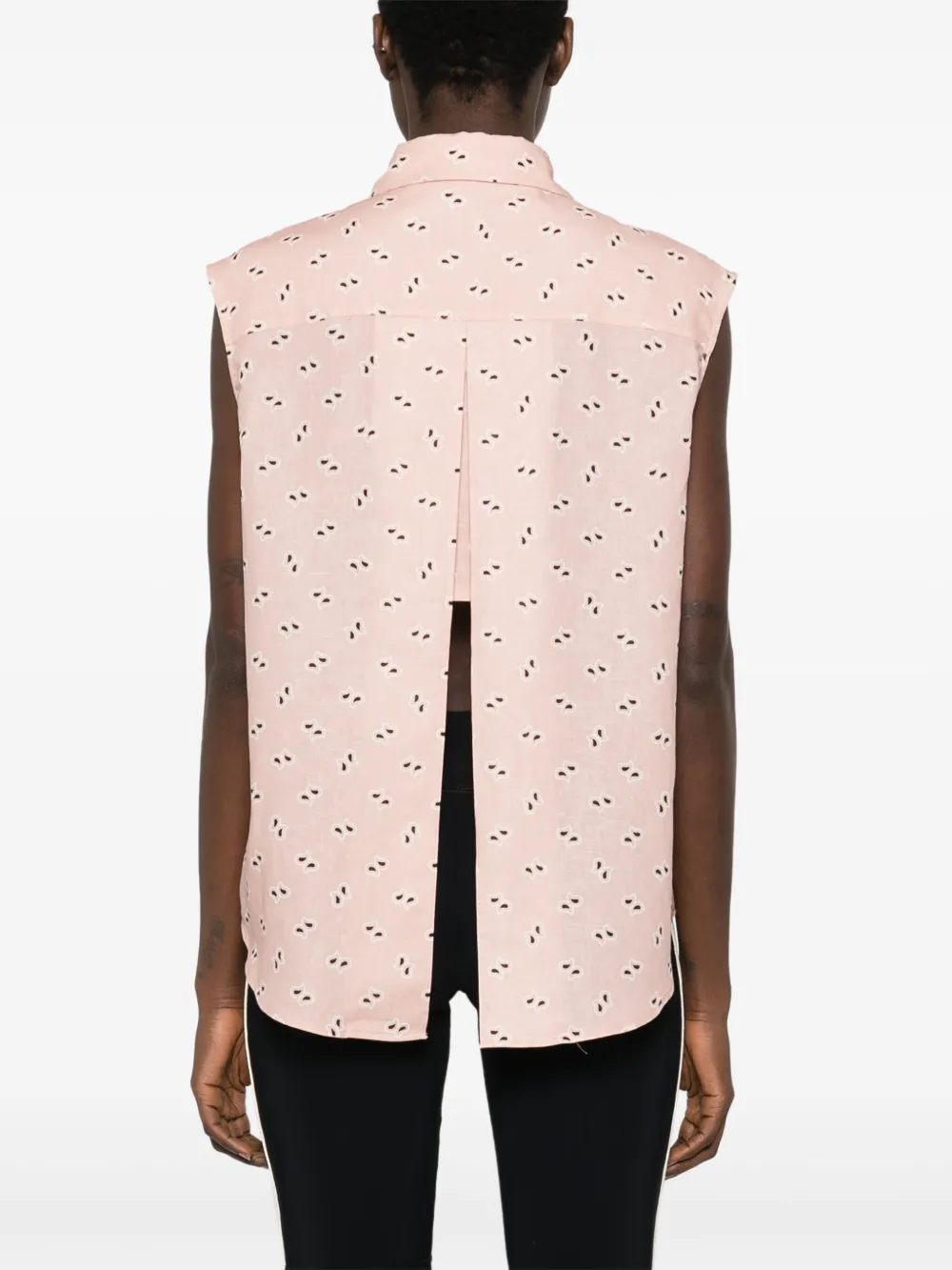 Shop Palm Angels Paisley-print Sleeveless Shirt In Pink