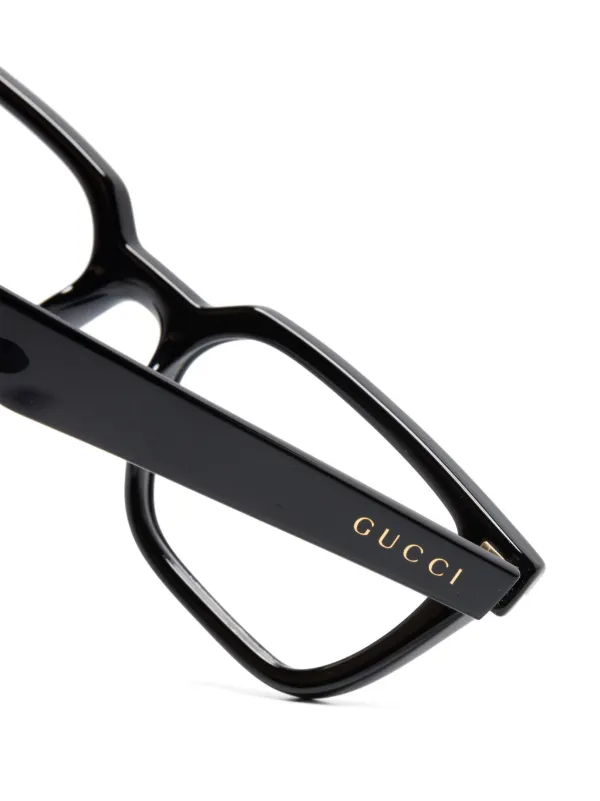 GUCCI / ブラック スクエア メガネ Gucci Eyewear スクエア眼鏡フレーム | ブラック | FARFETCH JP
