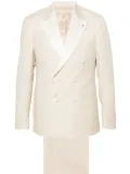 Tagliatore patterned-jacquard double-breasted blazer - Neutrals