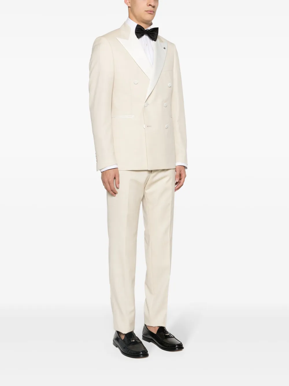 TAGLIATORE PATTERNED-JACQUARD DOUBLE-BREASTED BLAZER