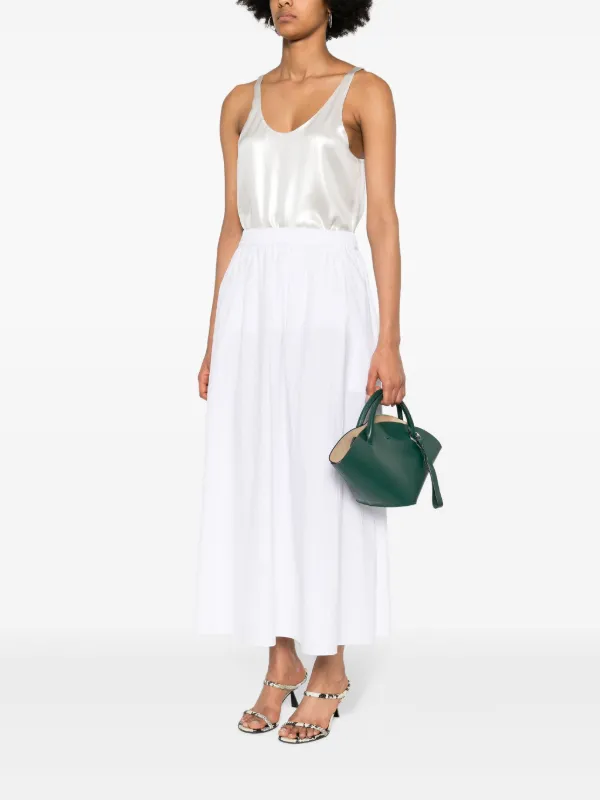 Chloé silk-lamé Tank Top | Silver | FARFETCH