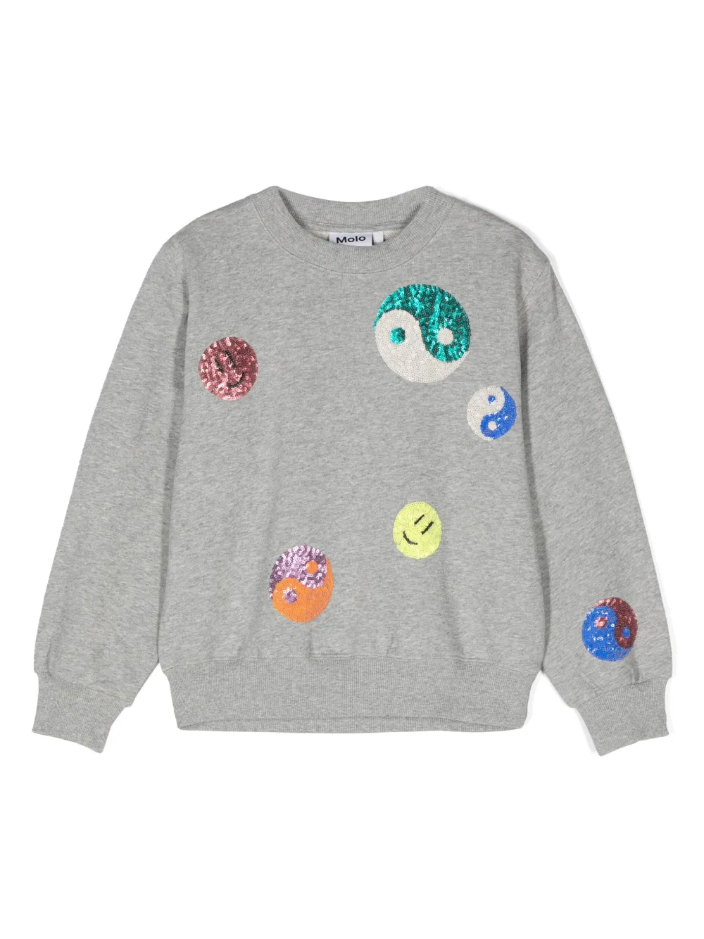 Molo Kids' Marge Sequin-embellished Sweatshirt In Gray