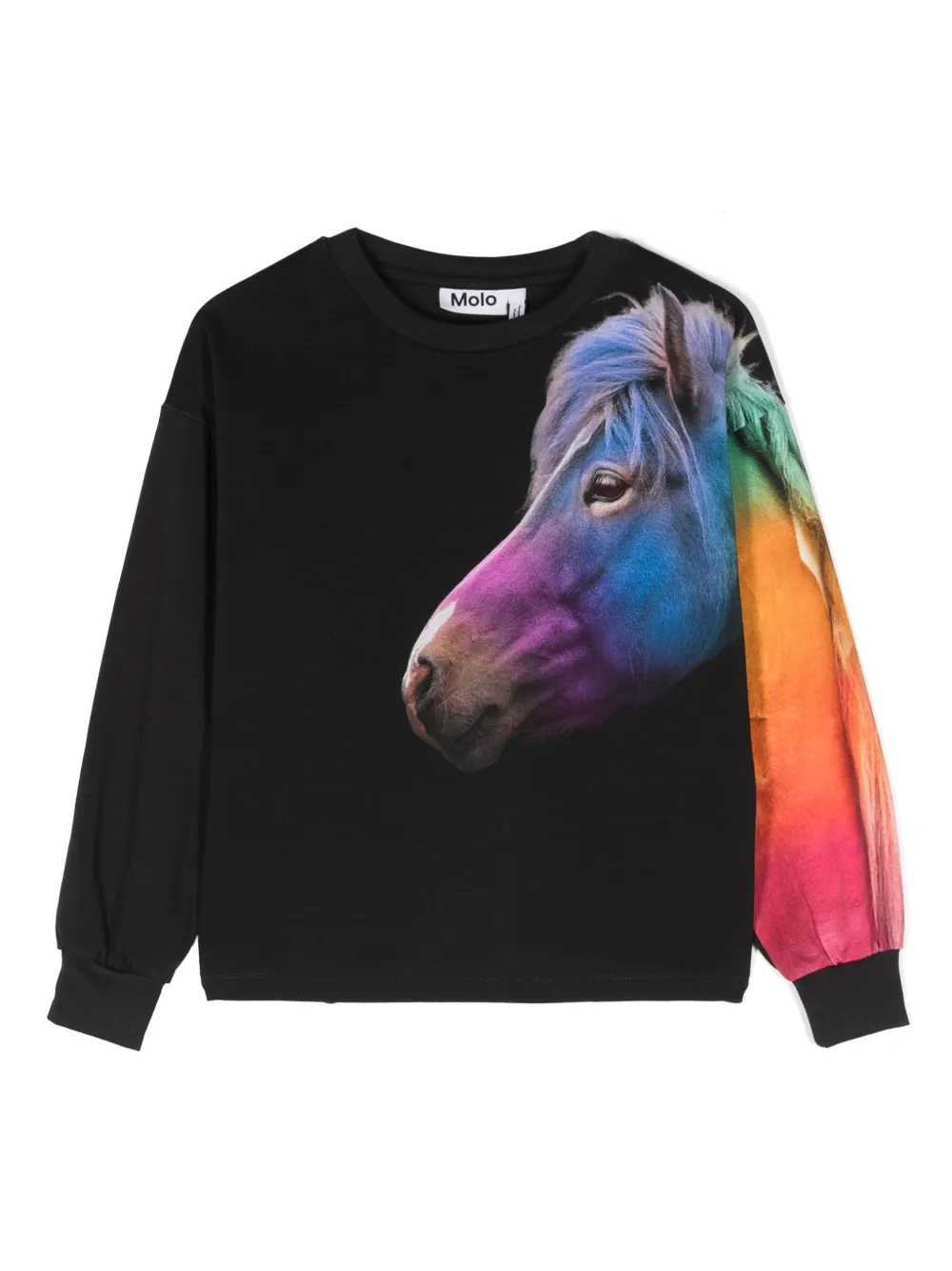 Molo Reniza sweater met paardenprint Zwart
