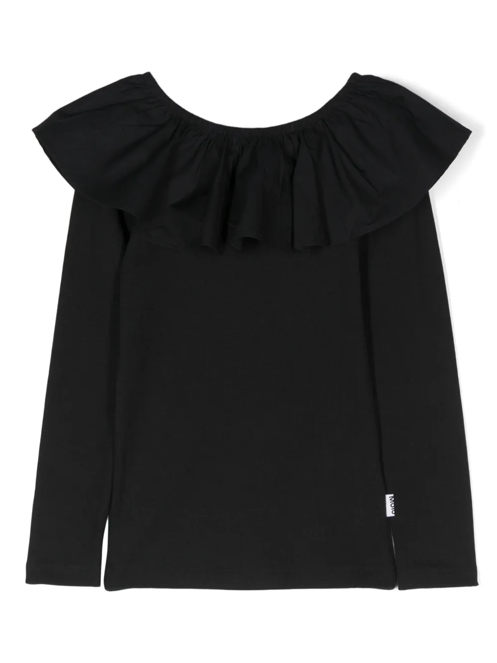 Molo T-shirt met ruchekraag Zwart