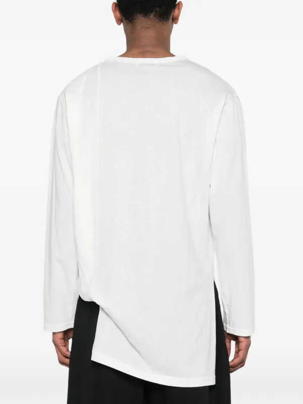 ヨウジヤマモト　ホワイト アシンメトリー 半袖Tシャツ　変形 Yohji Yamamoto アシンメトリー Tシャツ | ホワイト | FARFETCH JP