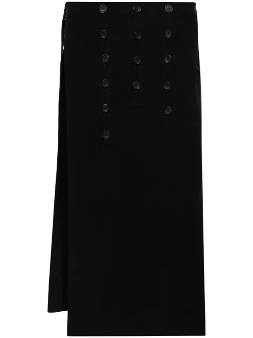 Jupe portefeuille à pins appliqués - Yohji Yamamoto - Modalova