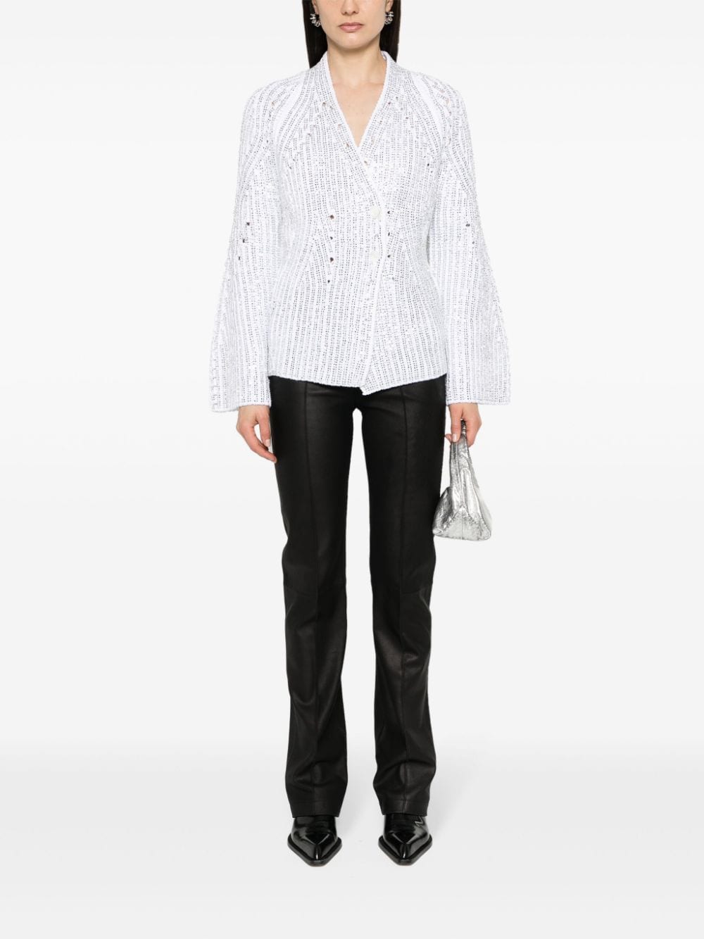 Ermanno Scervino crystal-embellished cotton cardigan - Wit