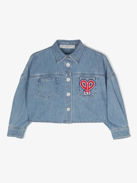 Philosophy Di Lorenzo Serafini Kids chaqueta vaquera corta con logo bordado