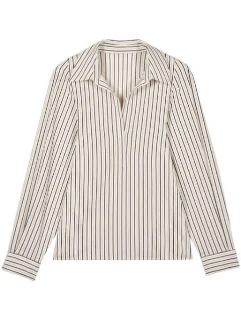 Ba&Sh Felicia striped cotton-blend shirt