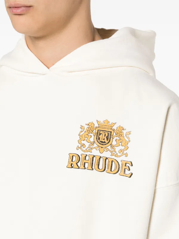 AMIRI★RHUDE CRESTA HOODIE RHUDE Cresta Cigar Cotton Hoodie | White | FARFETCH