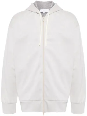 LARDINI｜SWEATSHIRTS (EQLMML350EQ62023 100GR) Lardini Cotton Embroidery Logo Sweatshirt White at