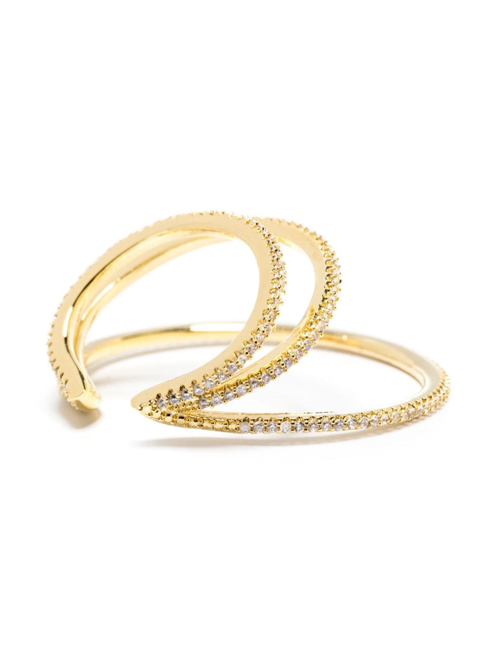 Shop Federica Tosi Jade Crystal-embellished Ear Cuff In Gold