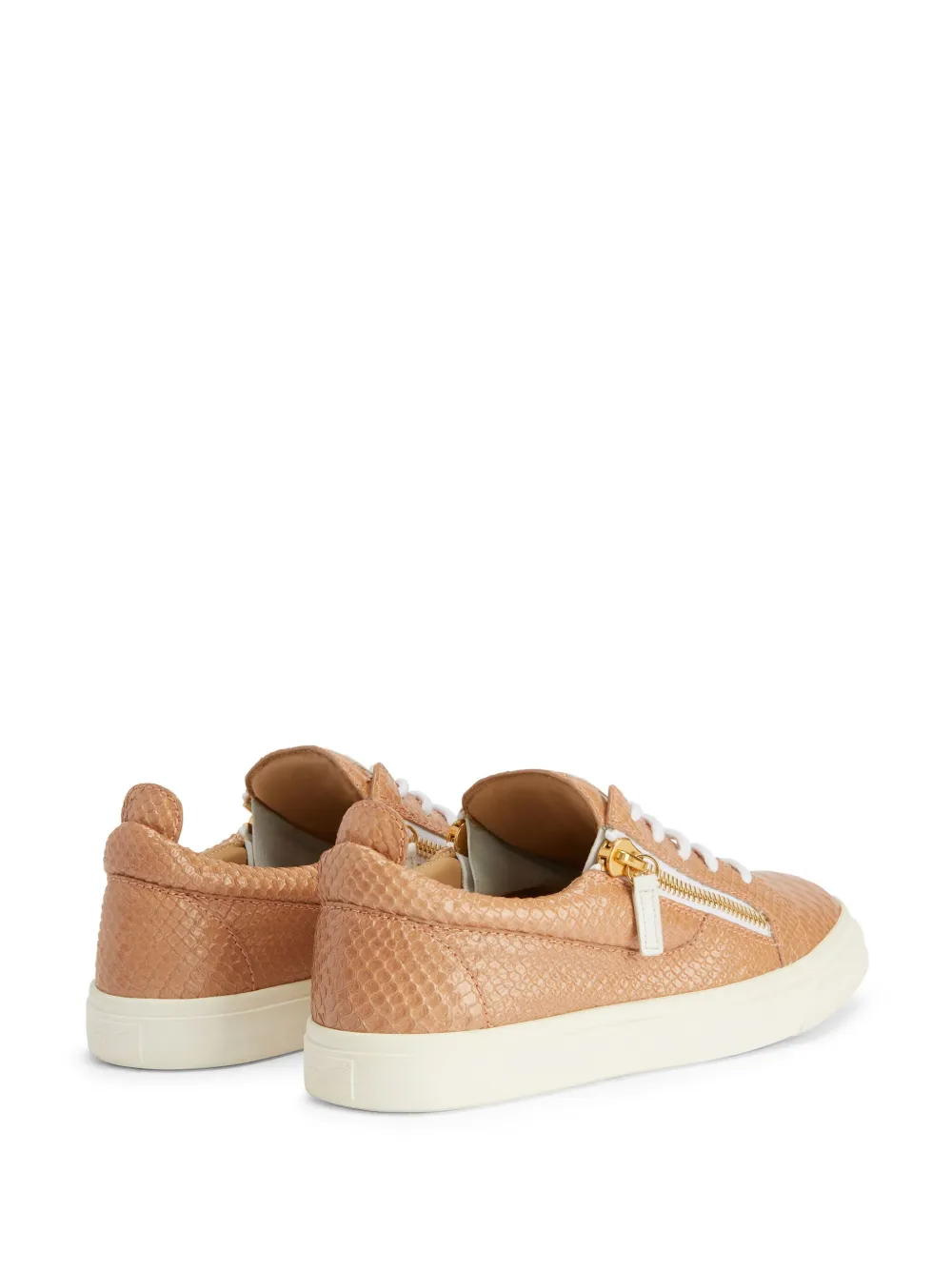 Giuseppe Zanotti Gail Snakeskin-effect Leather Sneakers In Orange