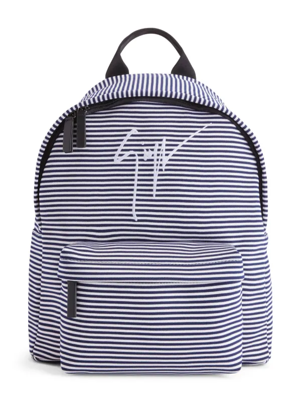 Giuseppe Zanotti logo-embroidered Striped Backpack White FARFETCH