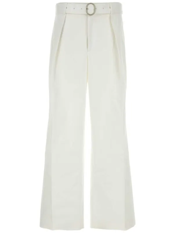 Jil Sander ベルテッド ワイドパンツ | ホワイト | FARFETCH JP